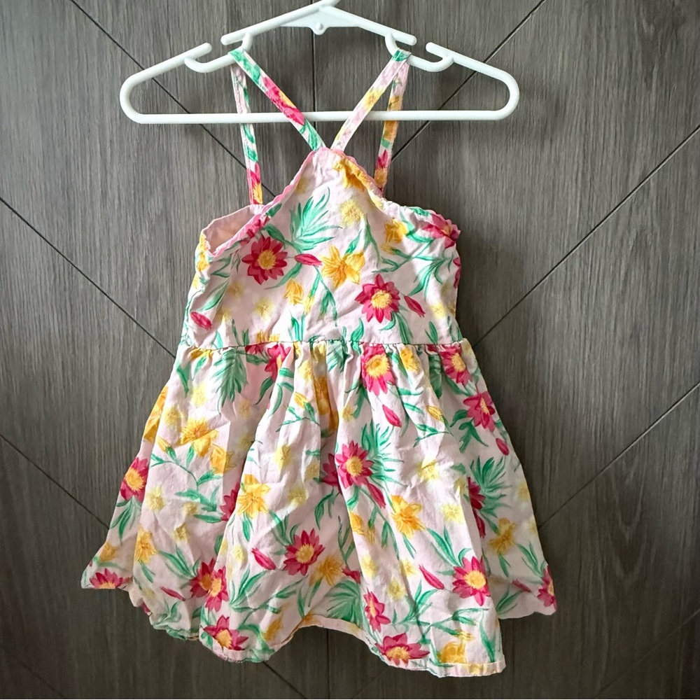Haute Hippie Toddler Girl Floral Pink and Yellow Halter Dress